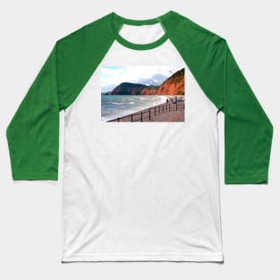 Sidmouth Beach Jurassic Coast Devon England Baseball T-Shirt